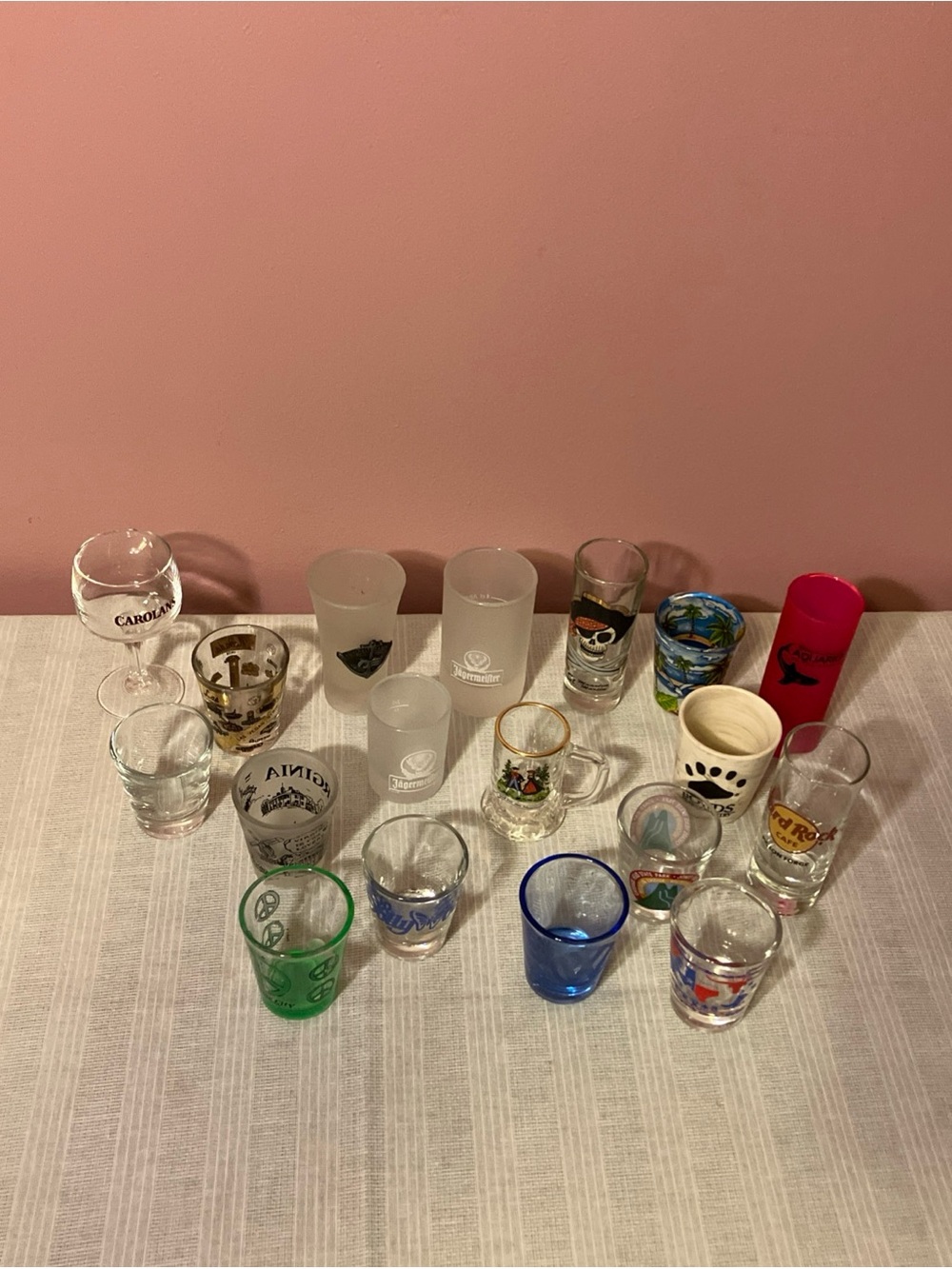 Lot of 14 Souvenir Drinking Shot Glasses - Mixed Lot A